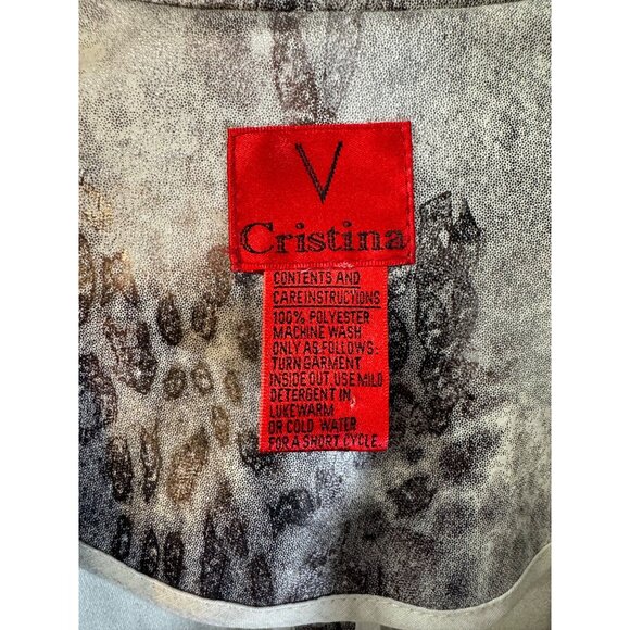 christina v Iridescent snakeskin print blazer with long sleeves, three button cl - Picture 4 of 10